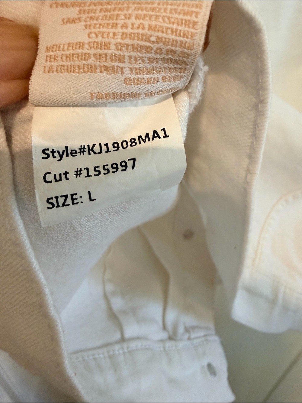 Kut from the Kloth Ada Crop Jacket White Stretch Denim Jacket Size L - Picture 3 of 7